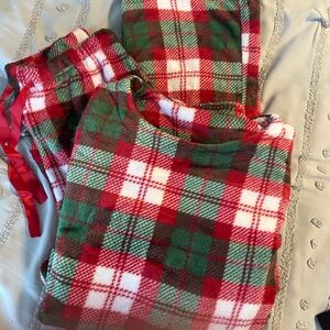 Plaid Adult Pajamas - Red, Green, and White Unisex, New without tags, Sz Small